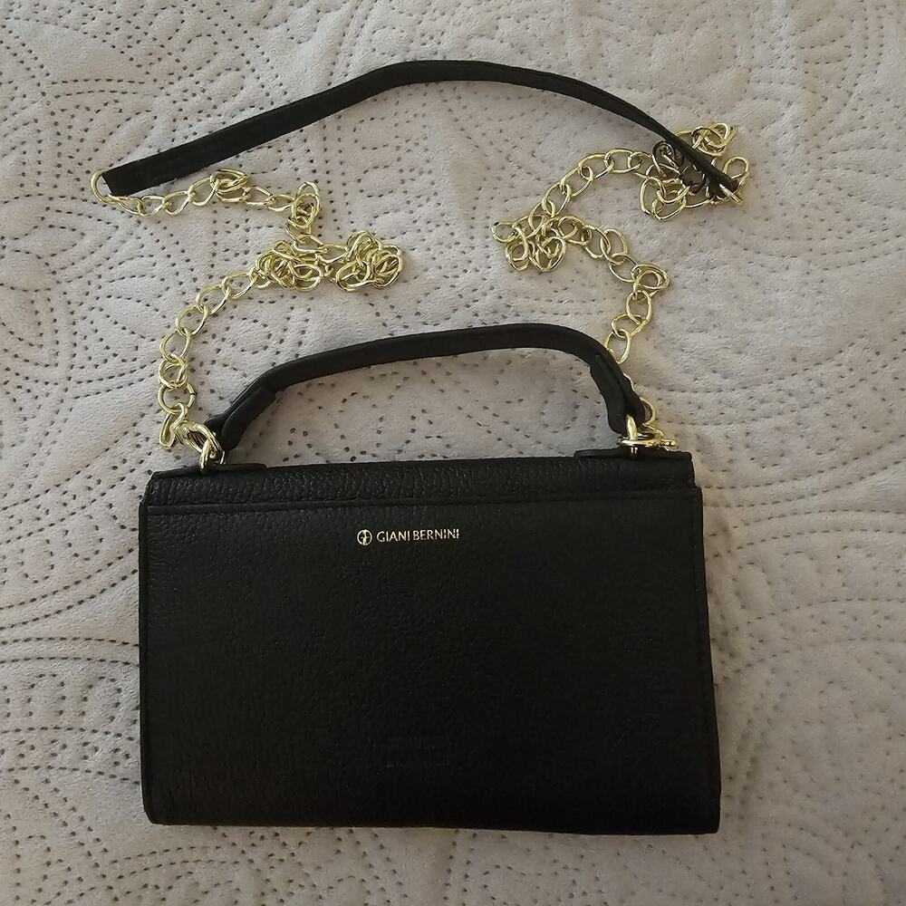 Giani Bernini Women's Genuine Leather Softy Crossbody Handbag Wallet Black